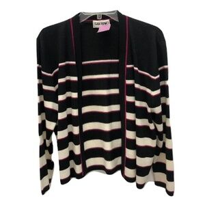 San Remo Striped Open Cardigan, Size L